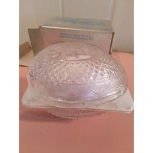 1977 Forstoria Lead Crystal Egg Soap Dish by Avon